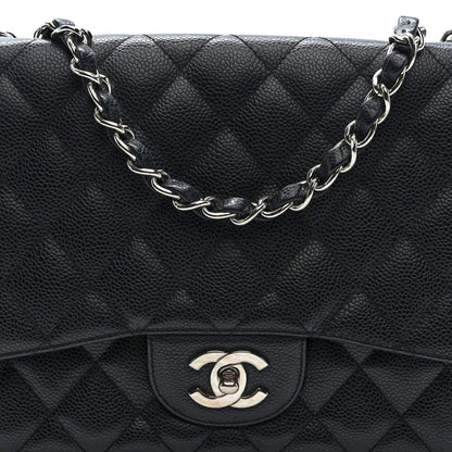 Caviar Quilted Jumbo Single Flap Black