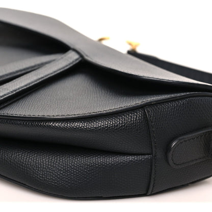 Grained Calfskin Saddle Bag Black