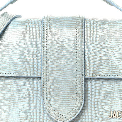 Calfskin Lizard Embossed Le Grand Bambino Light Blue