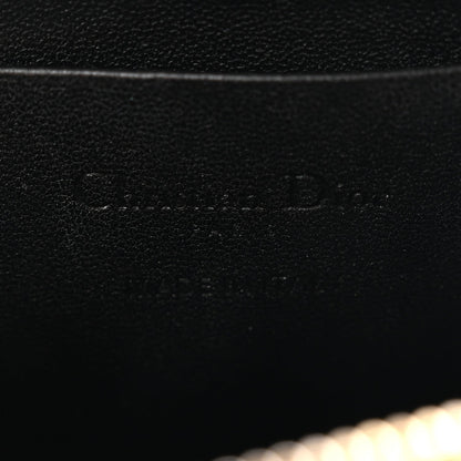 Lambskin Cannage Lady Dior Phone Holder Black