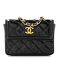 Shiny Aged Calfskin Quilted Waist Belt Bag Black