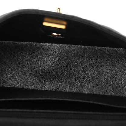 Lambskin Quilted Mini Rectangular Flap Black