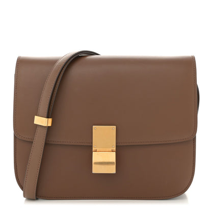 Box Calfskin Medium Classic Box Flap Bag Camel