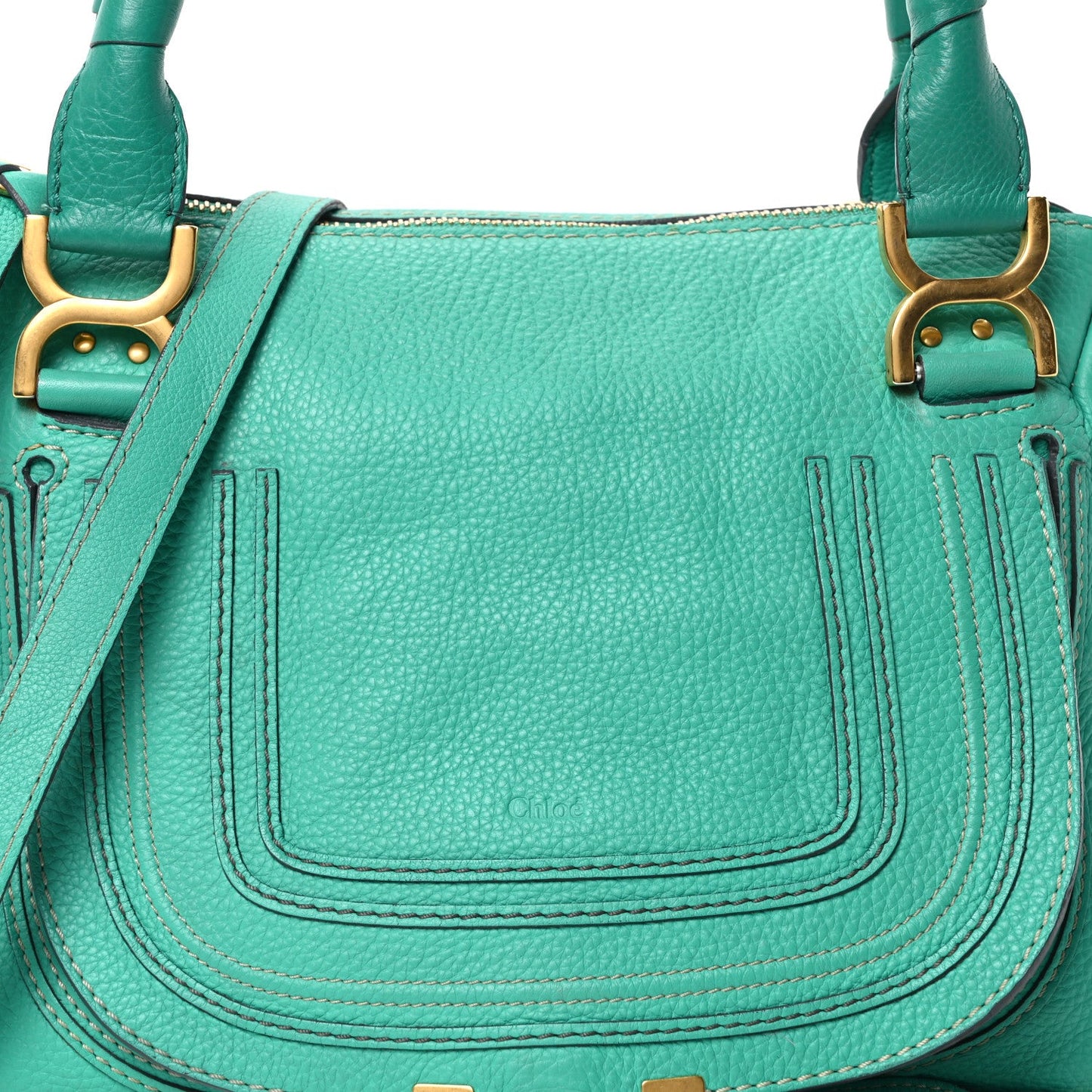 Calfskin Medium Marcie Satchel Jade Green