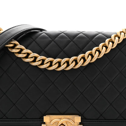 Caviar Quilted Medium Boy Flap Black