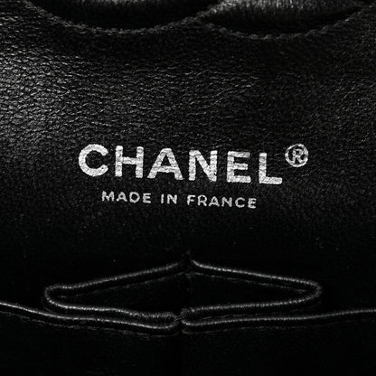 Patent Quilted Medium Double Flap Black