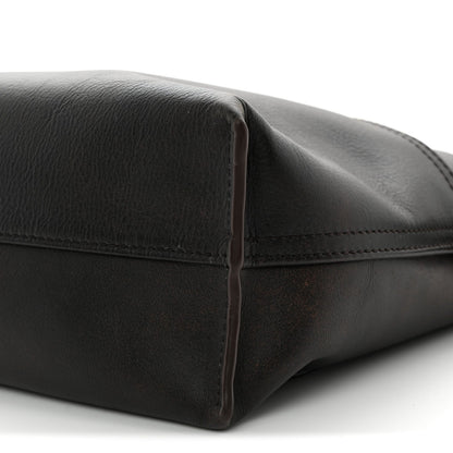 Shiny Calfskin Medium Panta Flamenco Knot Bag Vintage Brown