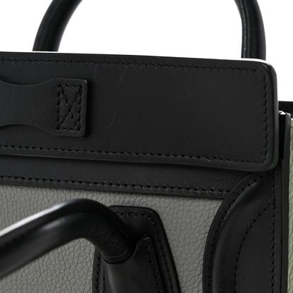 Baby Grained Calfskin Nano Tri-Color Luggage Zinc Almond