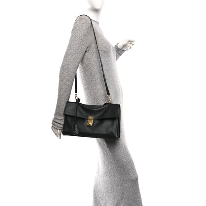 Calfskin Medium Soft Sound Shoulder Bag Black