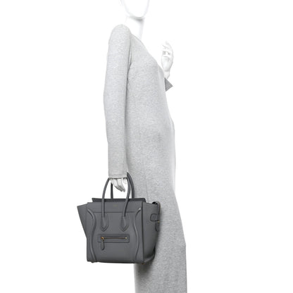 Baby Drummed Calfskin Micro Luggage Kohl