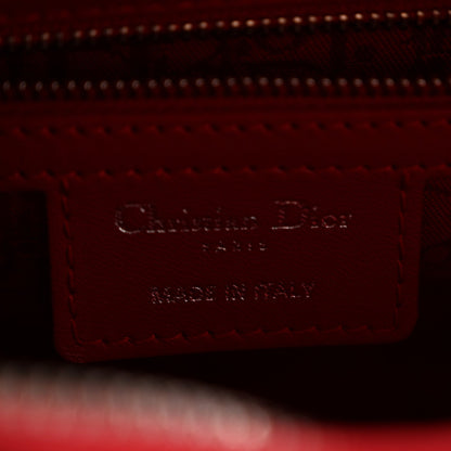 Lambskin Cannage Medium Lady Dior Red