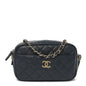 Caviar Quilted Camera Case Navy