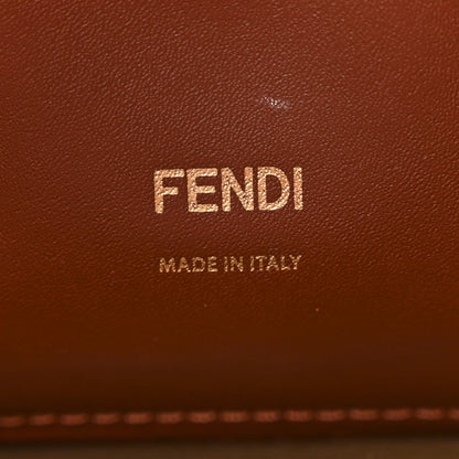 Vitello Liberty Glossy Lambskin F is Fendi Perforated Kan U Shoulder Bag White Ice Rust Maya