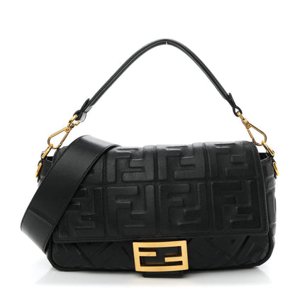 Nappa FF 1974 Embossed Baguette Black