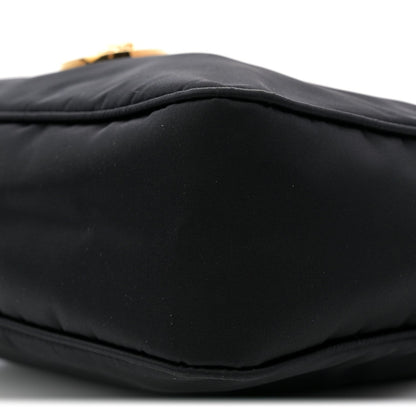 Nylon Tribute Chain Crossbody Shoulder Bag Black