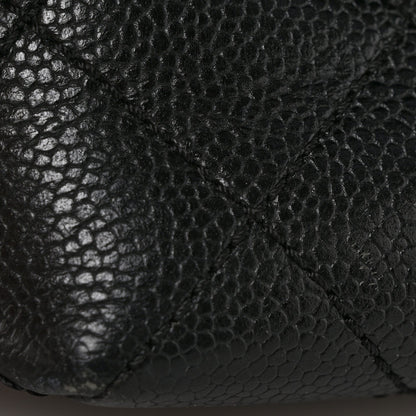 Caviar Quilted Jumbo Kelly Flap Black