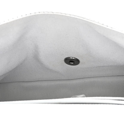 Perforated Metallic Lambskin Small CC Medals Flap Silver
