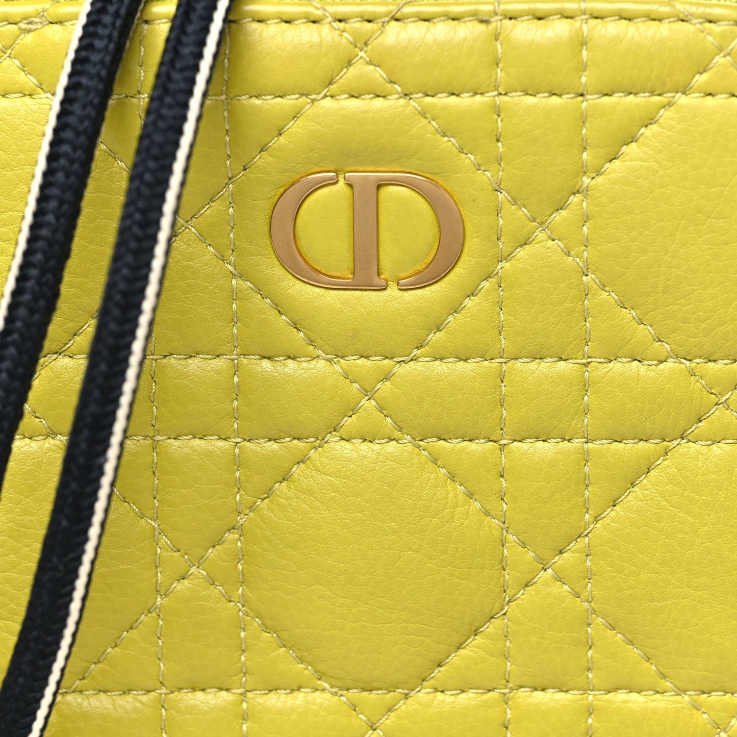 Supple Calfskin Cannage Caro Multifunctional Pouch Lime