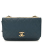 Lambskin Quilted Trendy CC Wallet On Chain WOC Blue