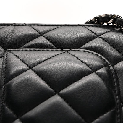 Lambskin Quilted Wallet On Chain WOC Black