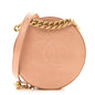 Glazed Calfskin Round As Earth Evening Bag Beige