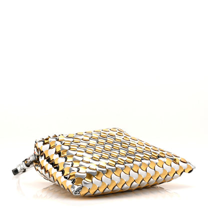 Metallic Lambskin Intrecciato Mini Hop Silver Gold