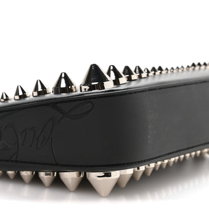Calfskin Paris Spiked Loubila Chain Clutch Black
