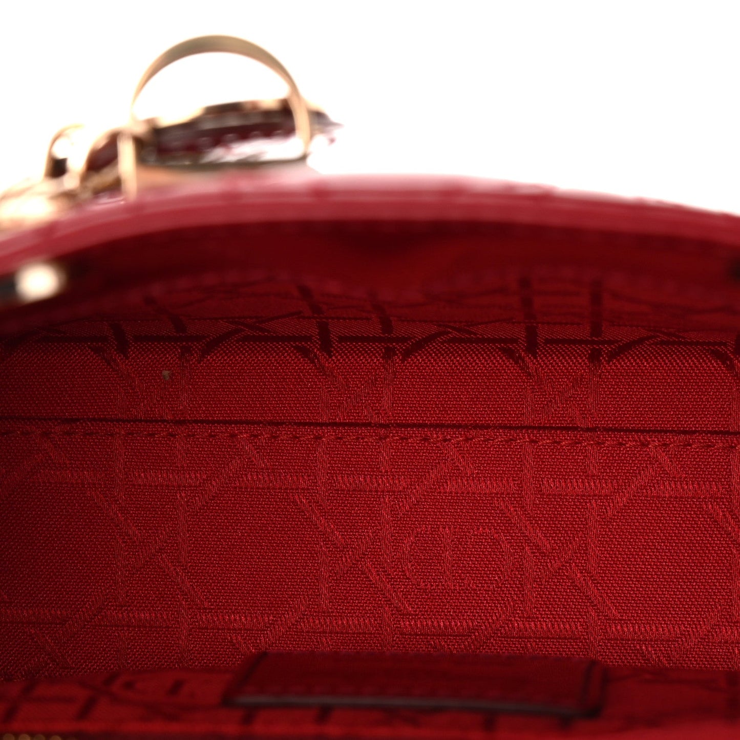 Patent Cannage Mini Lady Dior Red
