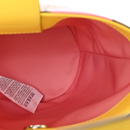 GG Supreme Monogram Childrens Printed Smile Bucket Bag Beige Dark Brown Yellow Pink