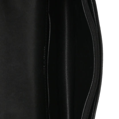 Lambskin Quilted Flap Phone Holder With Chain So Black