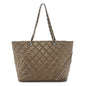 Metallic Aged Calfskin Quilted Large Cotton Club Tote Bronze