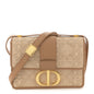 Raffia Calfskin 30 Montaigne Flap Bag Beige