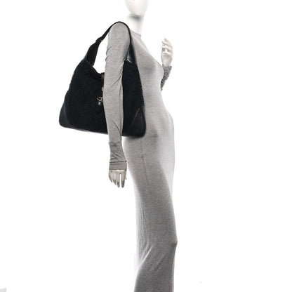 Calfsking Lace Large Jackie O Bouvier Hobo Black