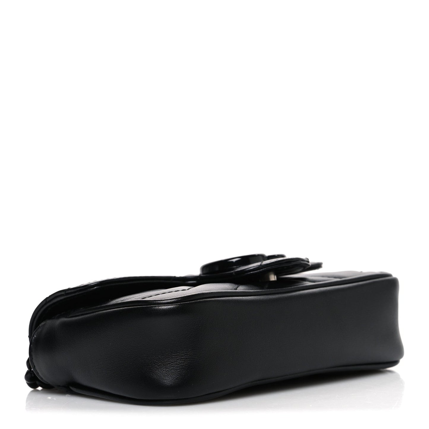 Calfskin Matelasse Monochrome GG Marmont Chain Belt Bag Black
