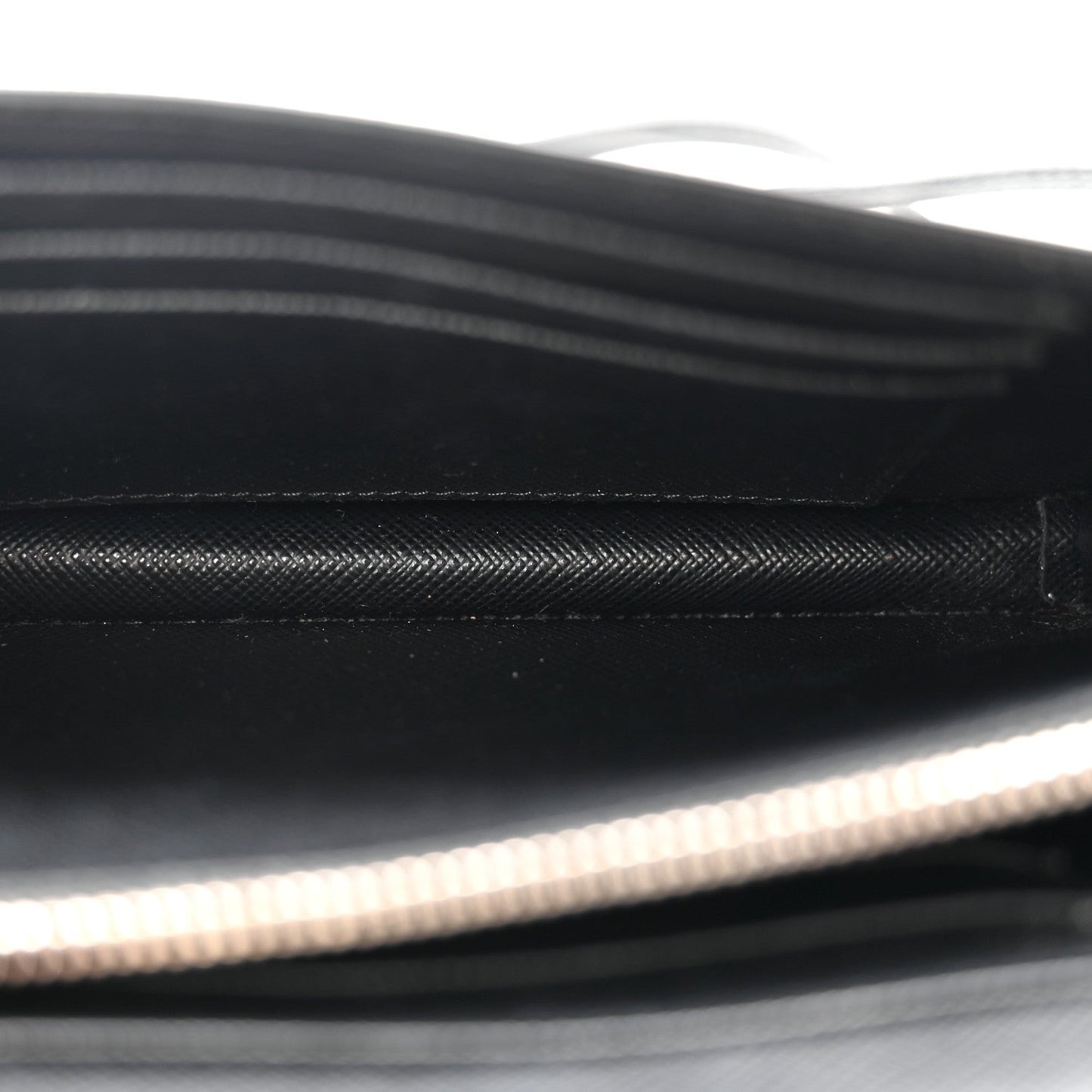 Saffiano Metal Flap Wallet With Strap Black