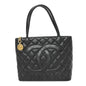 Caviar Quilted Medallion Tote Black