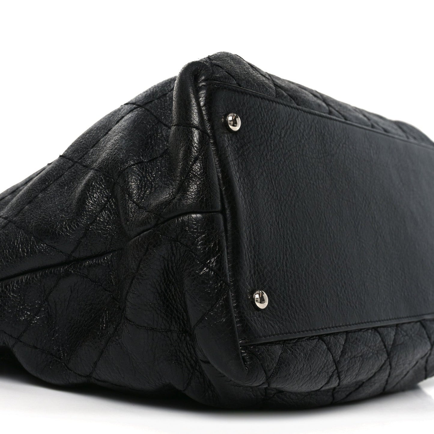 Glazed Calfskin Large On The Road Tote Black