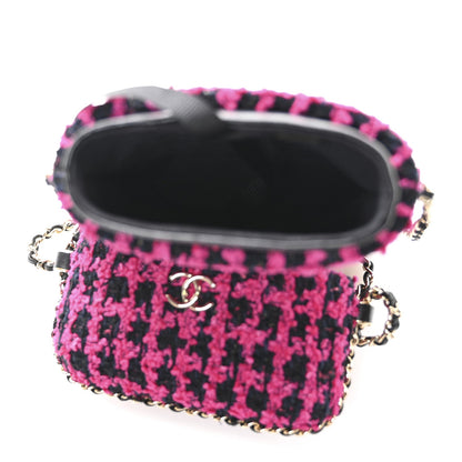 Tweed Chain Around Phone Holder Pink