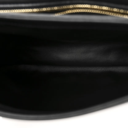 Roxy Calfskin Web Medium Studded Blondie Shoulder Flap Bag Black