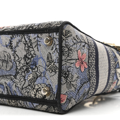 Canvas Embroidered Jardin Magique Medium Lady D-Lite Denim Multicolor