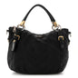 Tessuto Nylon Vitello Daino Shopping Satchel Black