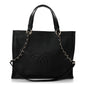 Calfskin CC Zipped Shopping Tote Black