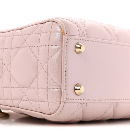 Metallic Lambskin Cannage Mini Lady Dior Lotus