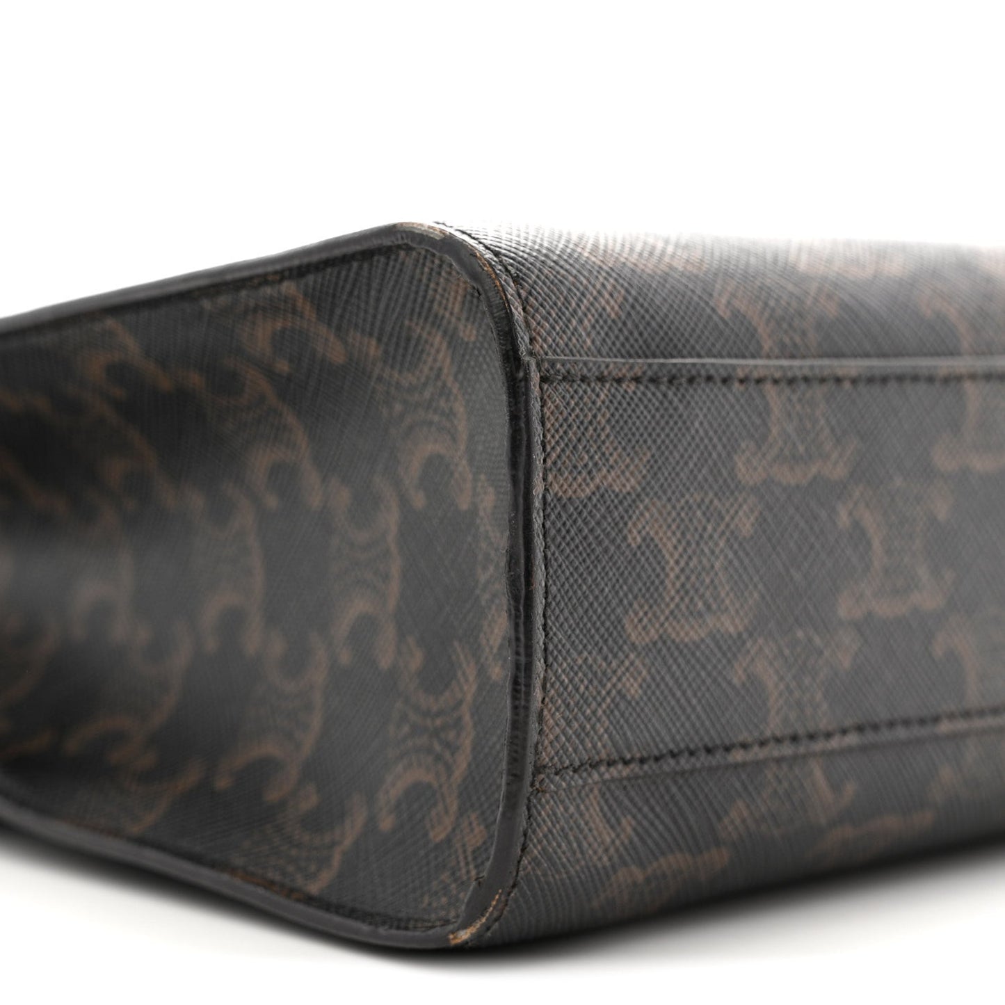 Triomphe Canvas Calfskin Small Vertical Cabas Tan