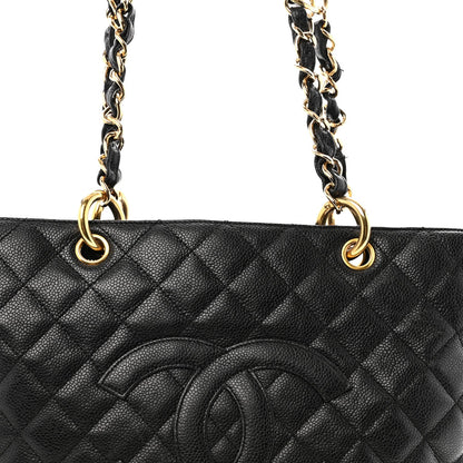 Caviar Quilted Grand Shopping Tote GST Black