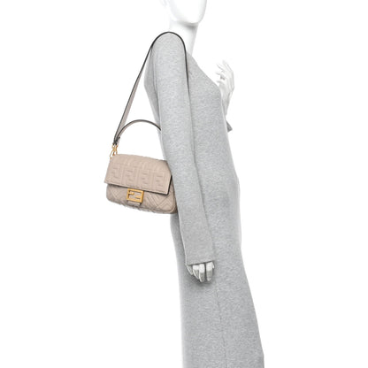 Nappa FF 1974 Embossed Baguette Camelia