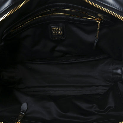 Soft Calf Softy Large Beau Top Handle Bag Black