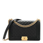 Calfskin Quilted New Medium Boy Flap Black