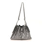 Metallic Caviar Quilted Small Chanel 25 Handbag Silver