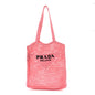 Yarn Raffia Effect Crochet Logo Embroidered Tote Bag Petalo